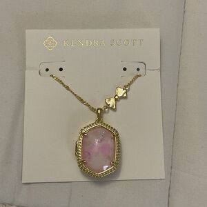 Kendra Scott Gold Necklace with Pink Stone Love Shack Fancy